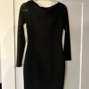 Mesh sleeve mini dress